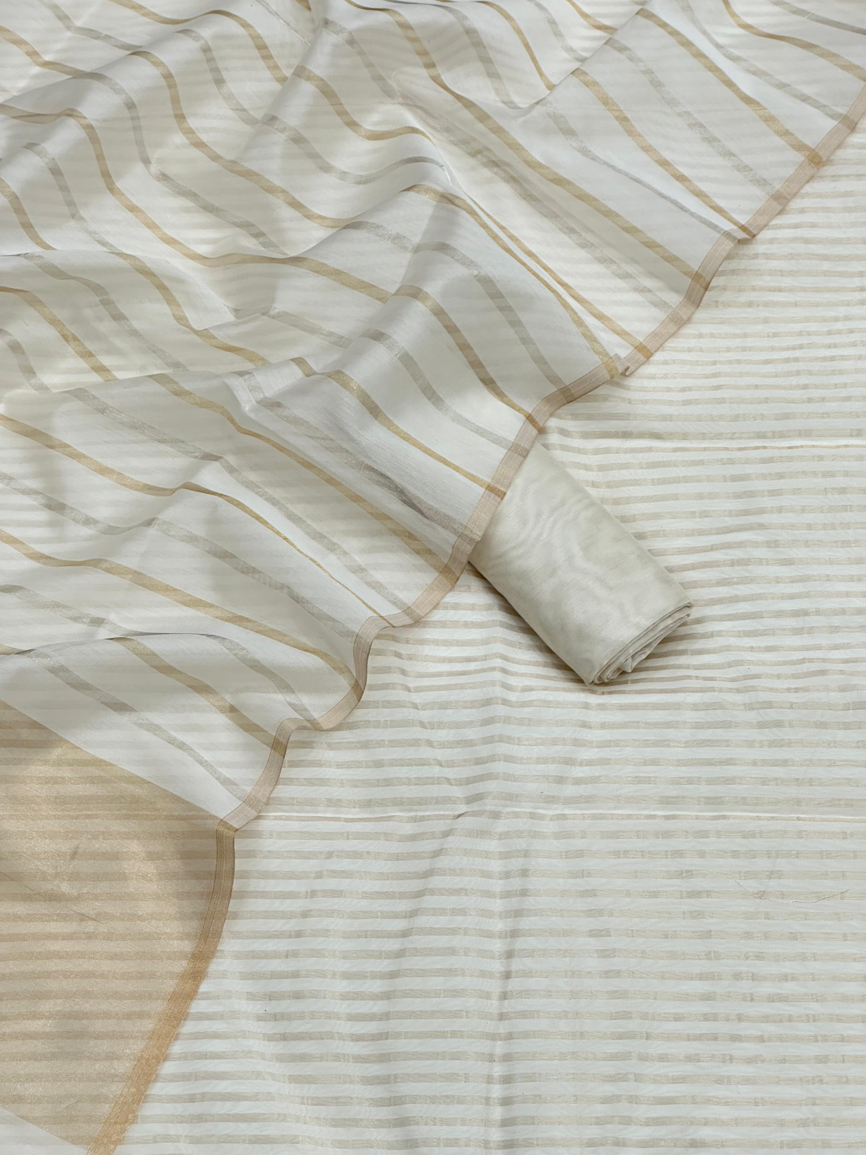 Pure Maheshwari chanderi unstitched suit