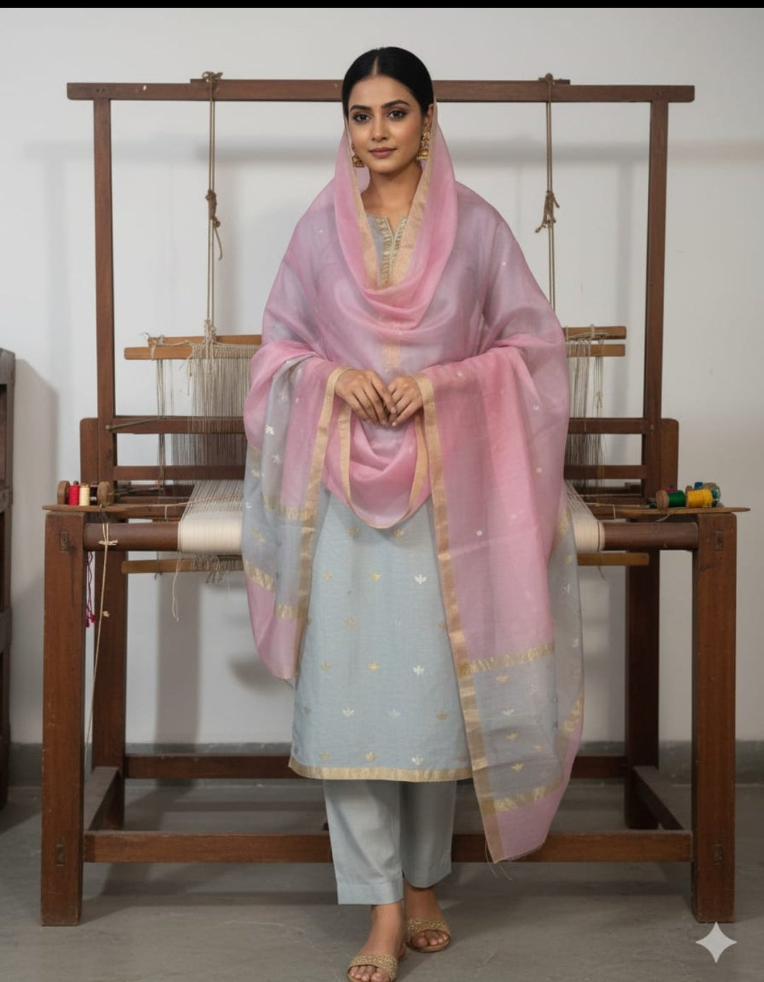 Chanderi silk suit
