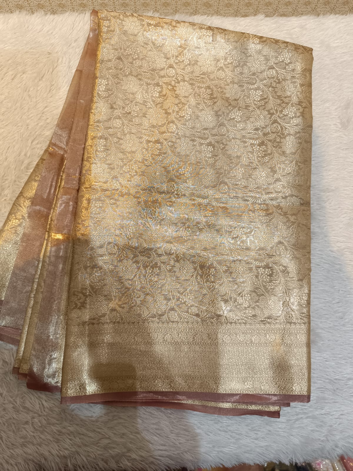 Pure tissue brocade silk