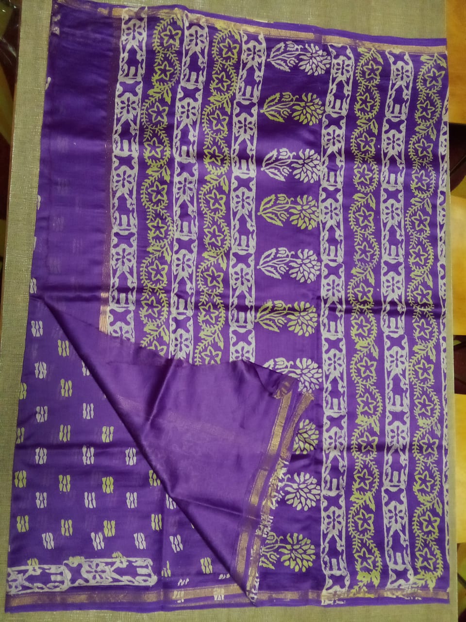 Chanderi cotton silk printed saree
