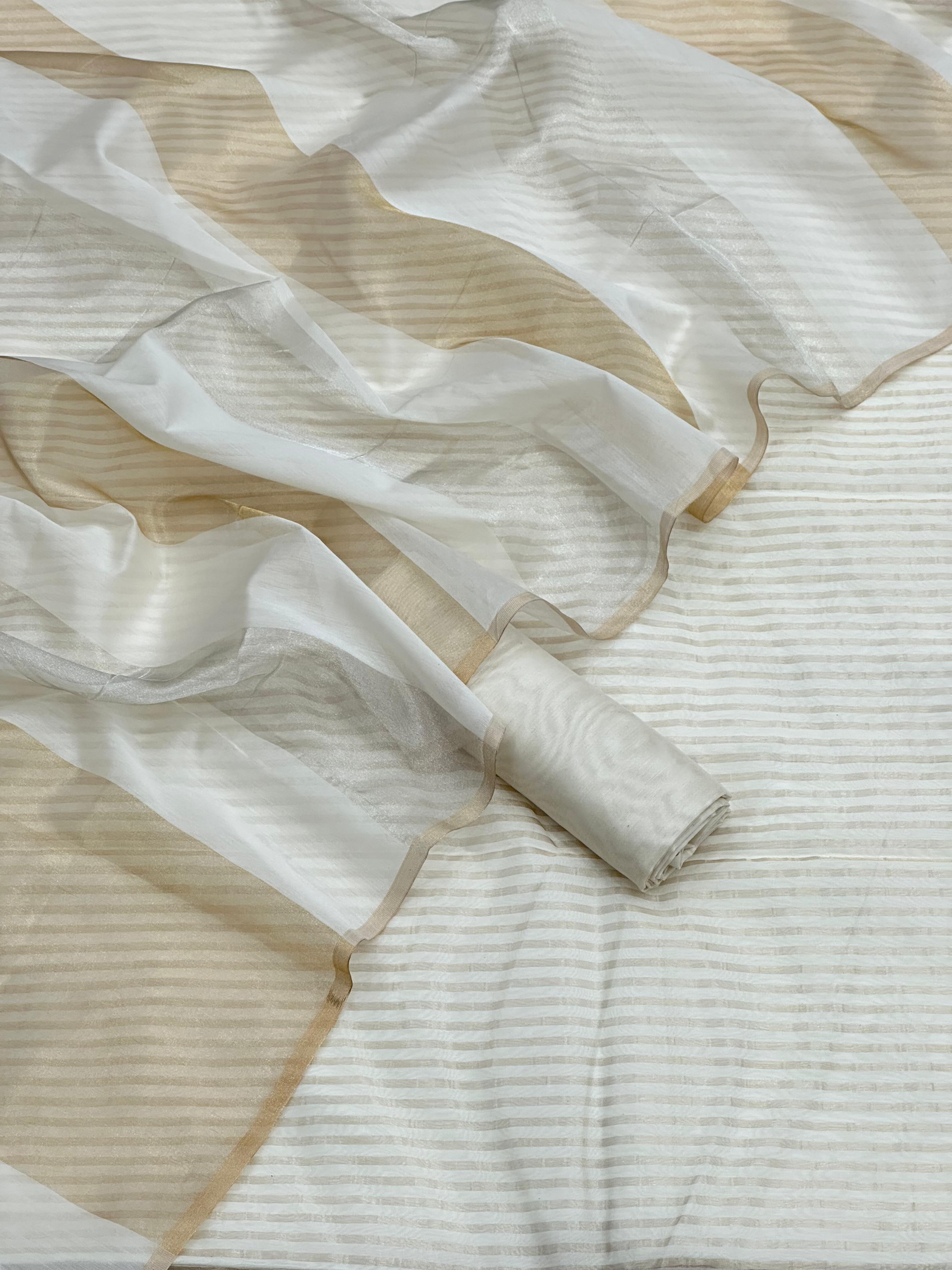 Pure Maheshwari chanderi unstitched suit