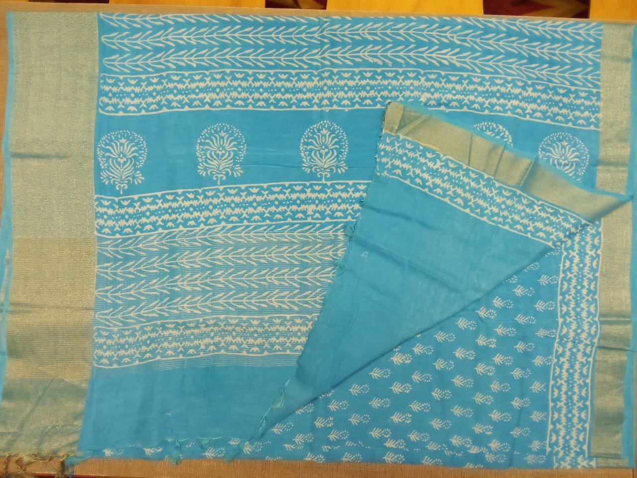 Chanderi cotton silk printed saree