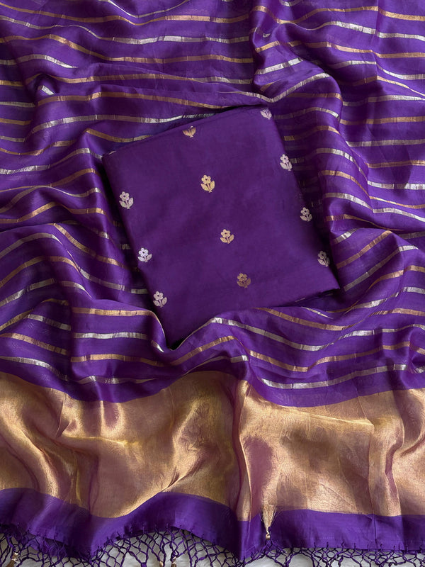 Chanderi silk unstitched suit piece