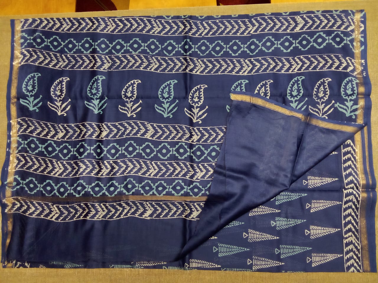 Chanderi cotton silk printed saree