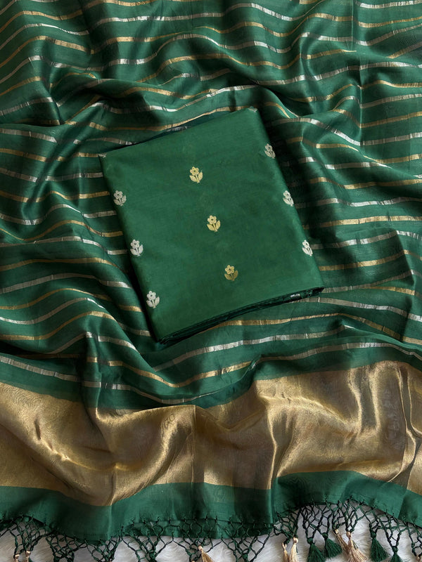 CHANDERI silk unstitched suit piece