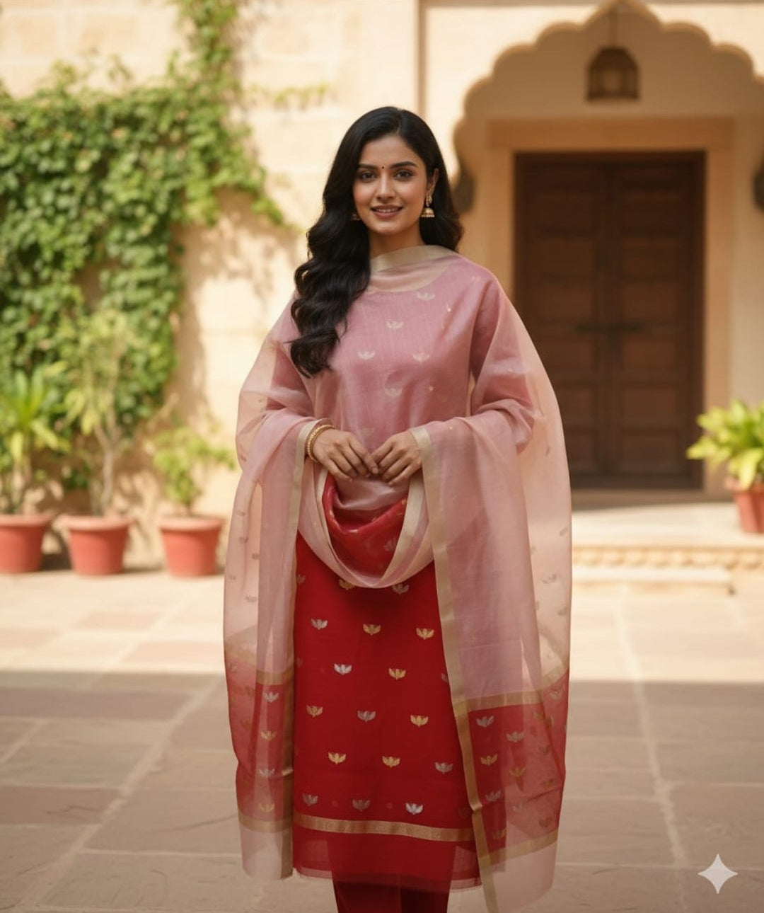 Chanderi silk suit