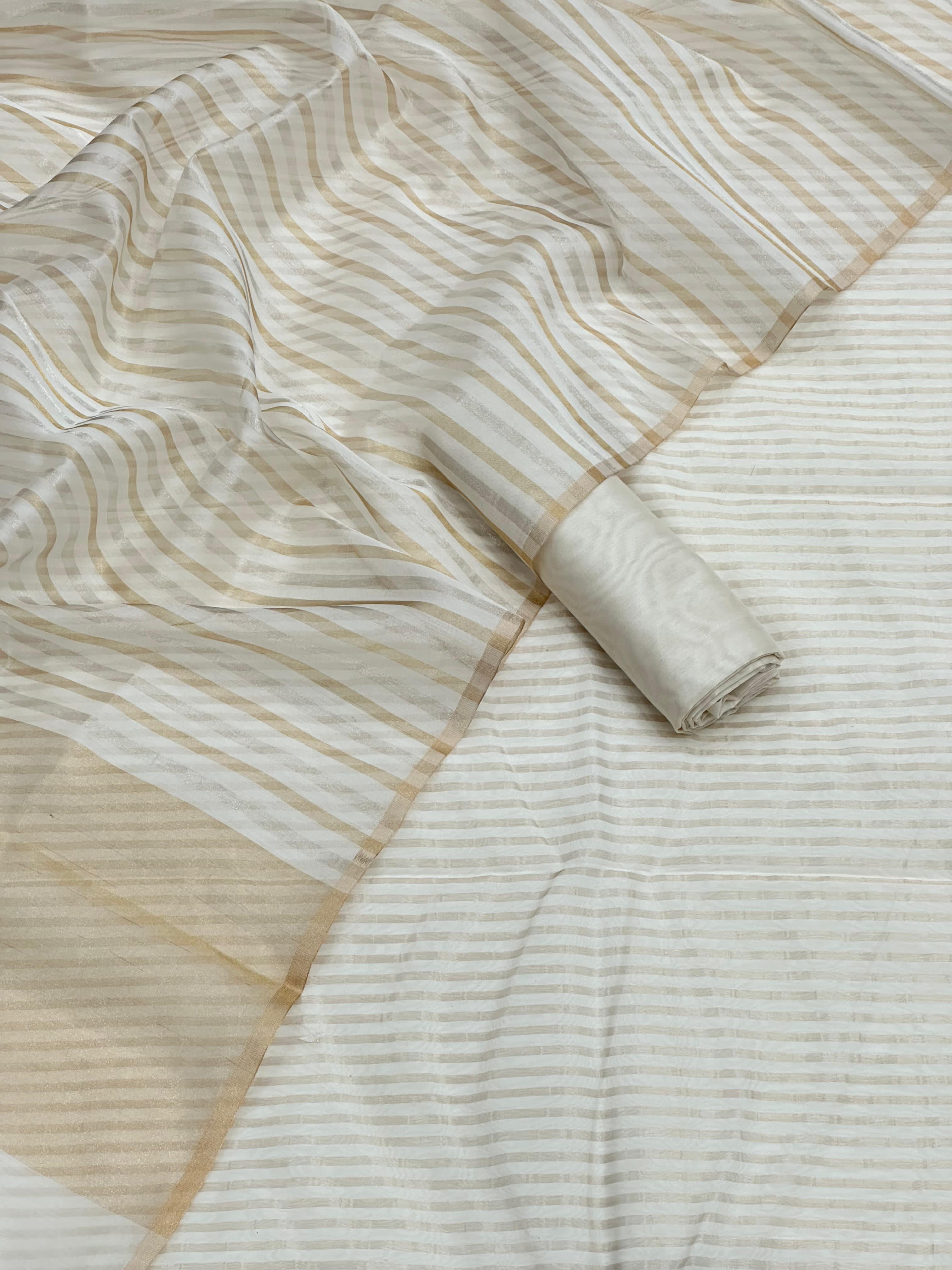 Pure Maheshwari chanderi unstitched suit