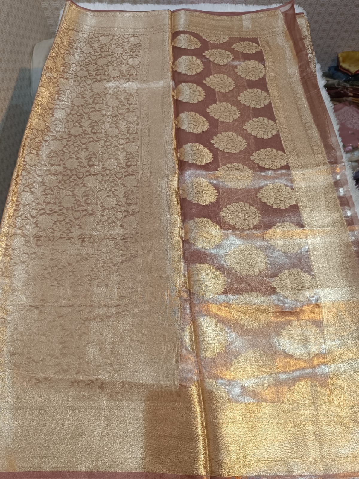 Pure tissue brocade silk