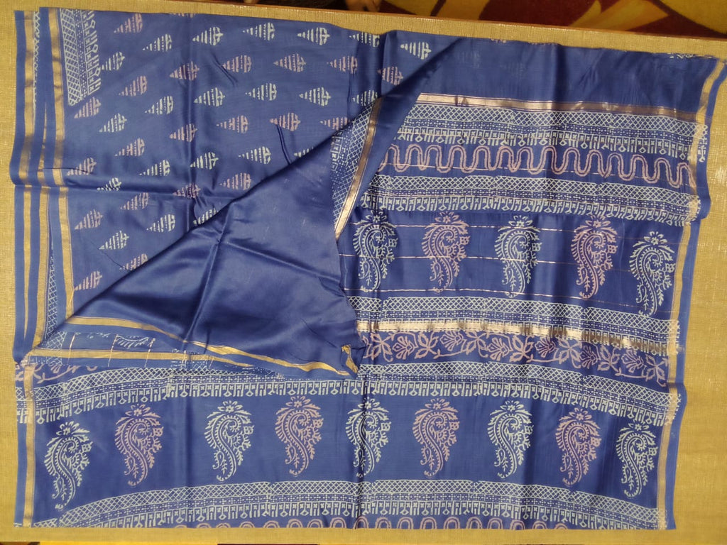Chanderi cotton silk printed saree