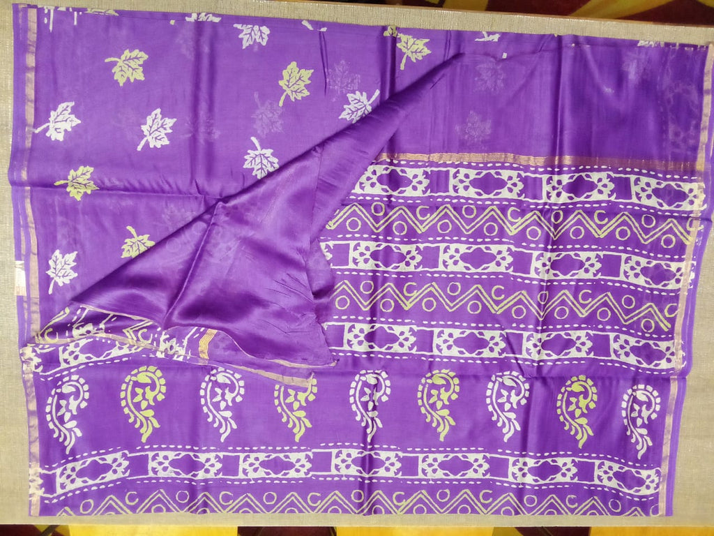 Chanderi cotton silk printed saree