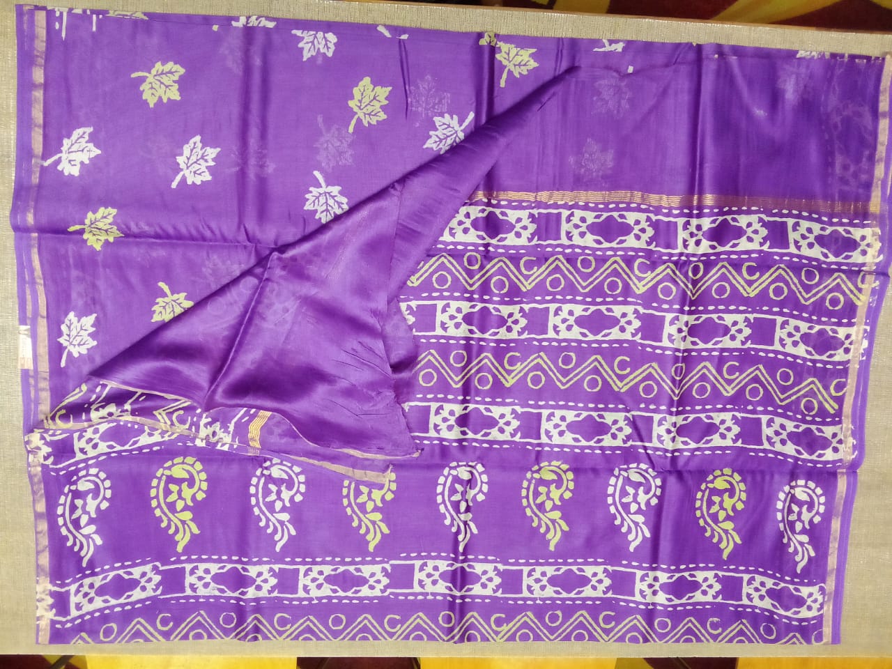 Chanderi cotton silk printed saree