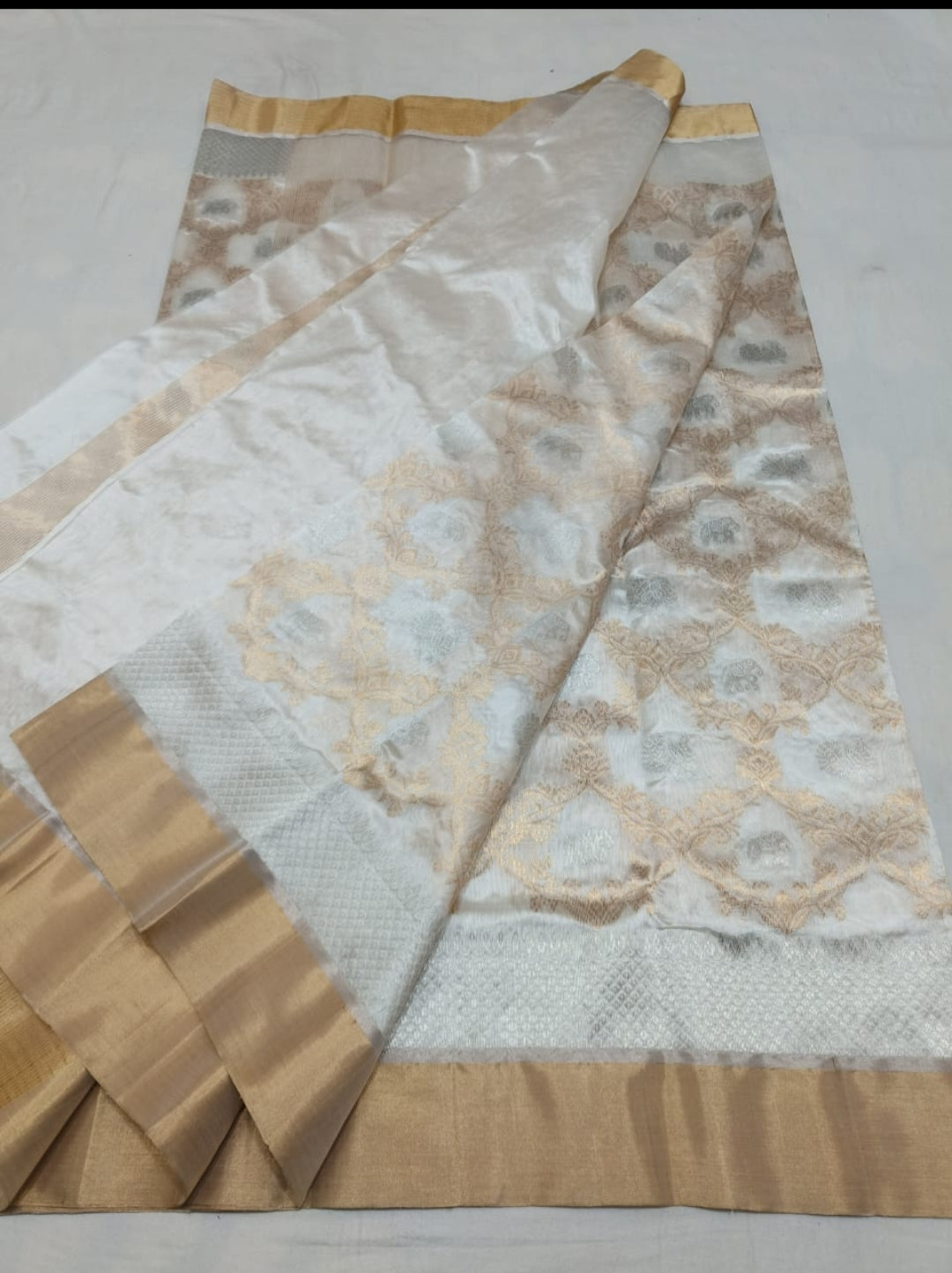 Chanderi silk White saree