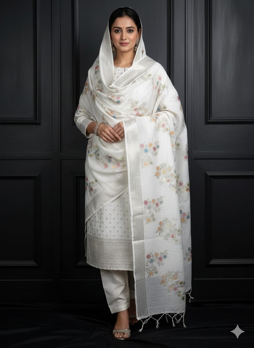 Mul mul chanderi suit