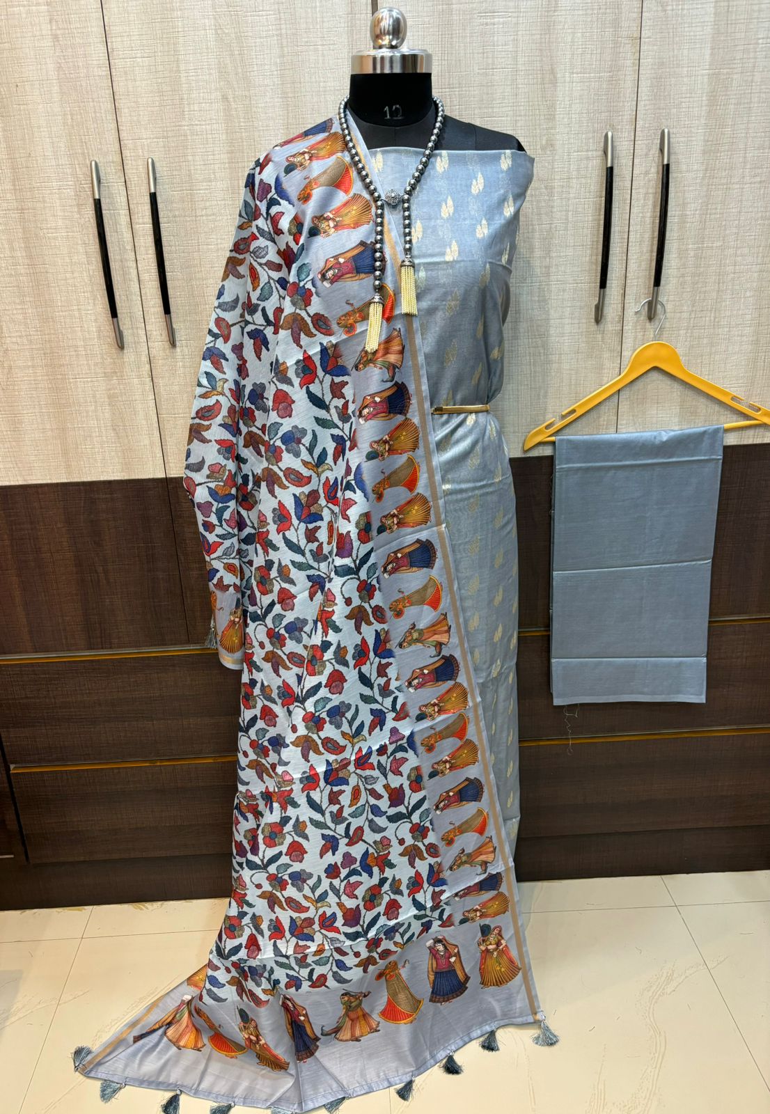 Pure Banarsi pichwai unstitched suit