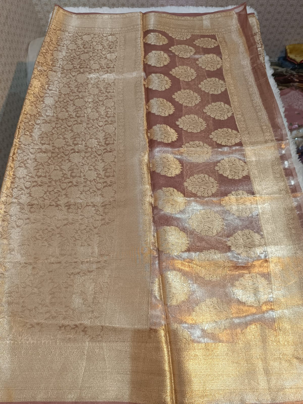 Pure tissue brocade silk