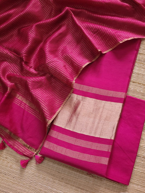 Pure chanderi cotton unstitched suit