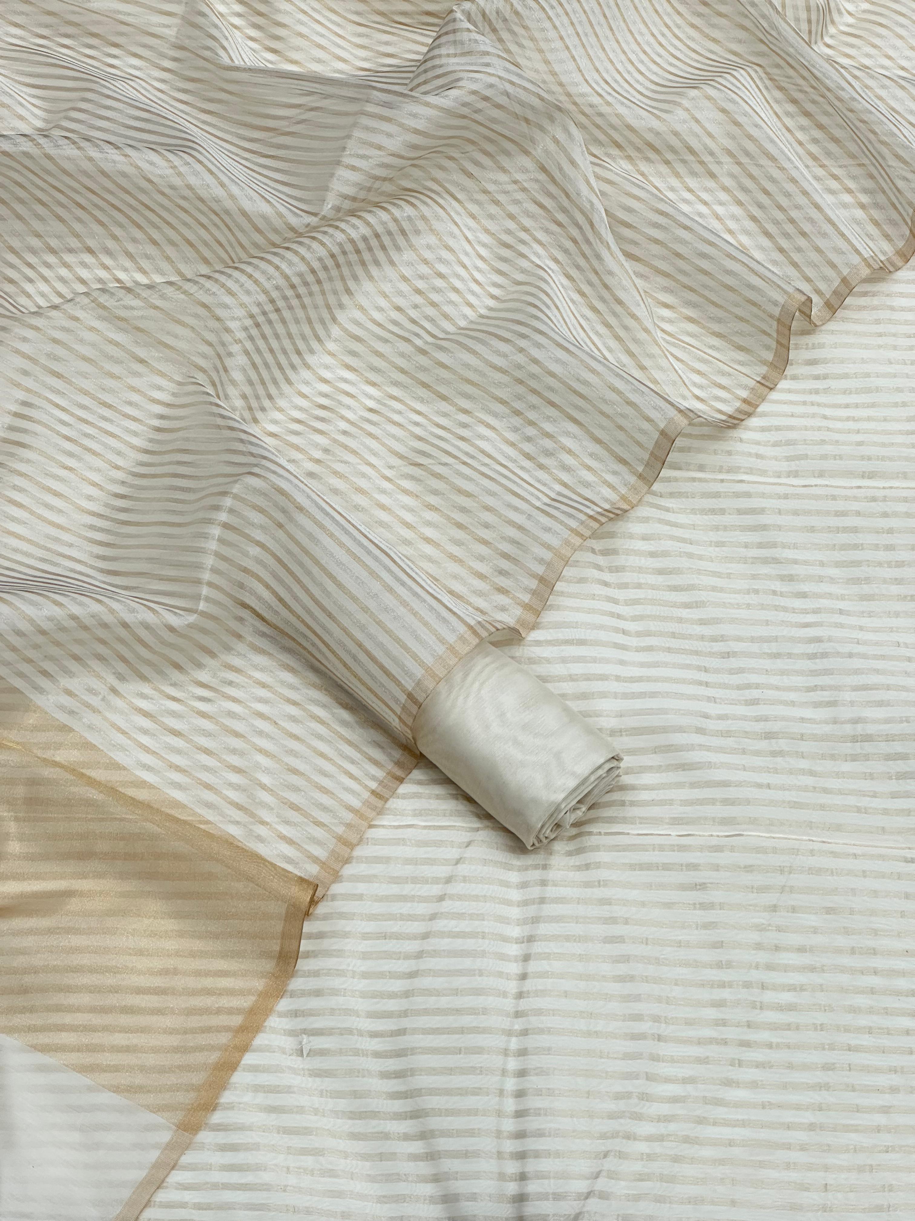 Pure Maheshwari chanderi unstitched suit