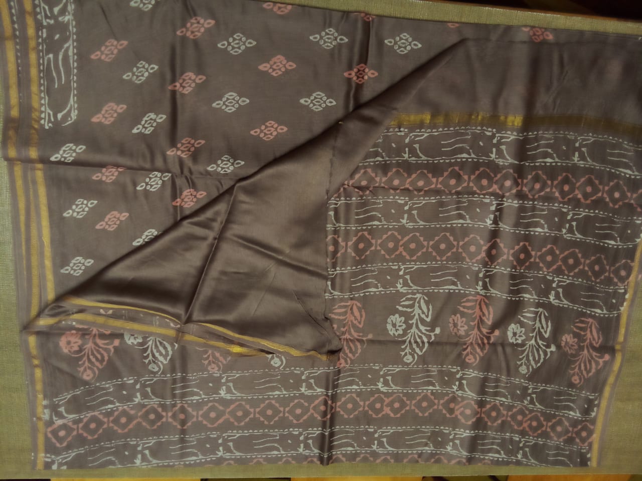 Chanderi cotton silk printed saree