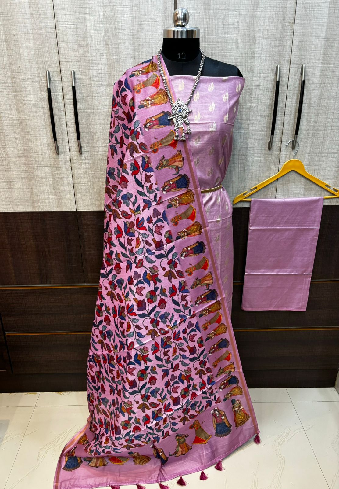 Pure Banarsi pichwai unstitched suit
