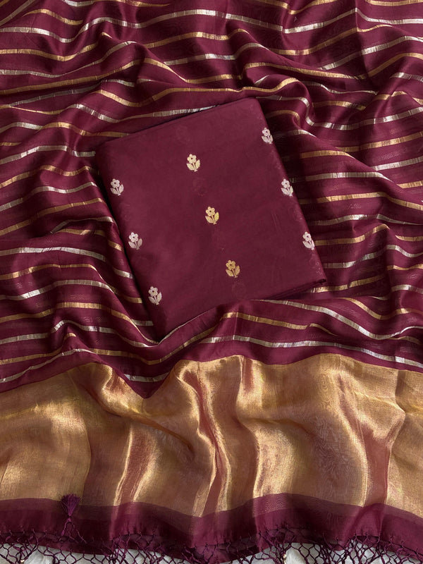 Chanderi silk unstitched suit piece